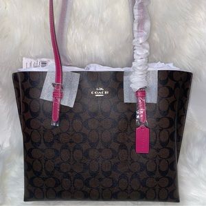 Coach Dark Brown and Pink Tote Bag. No tags are wrapping on it.Never used